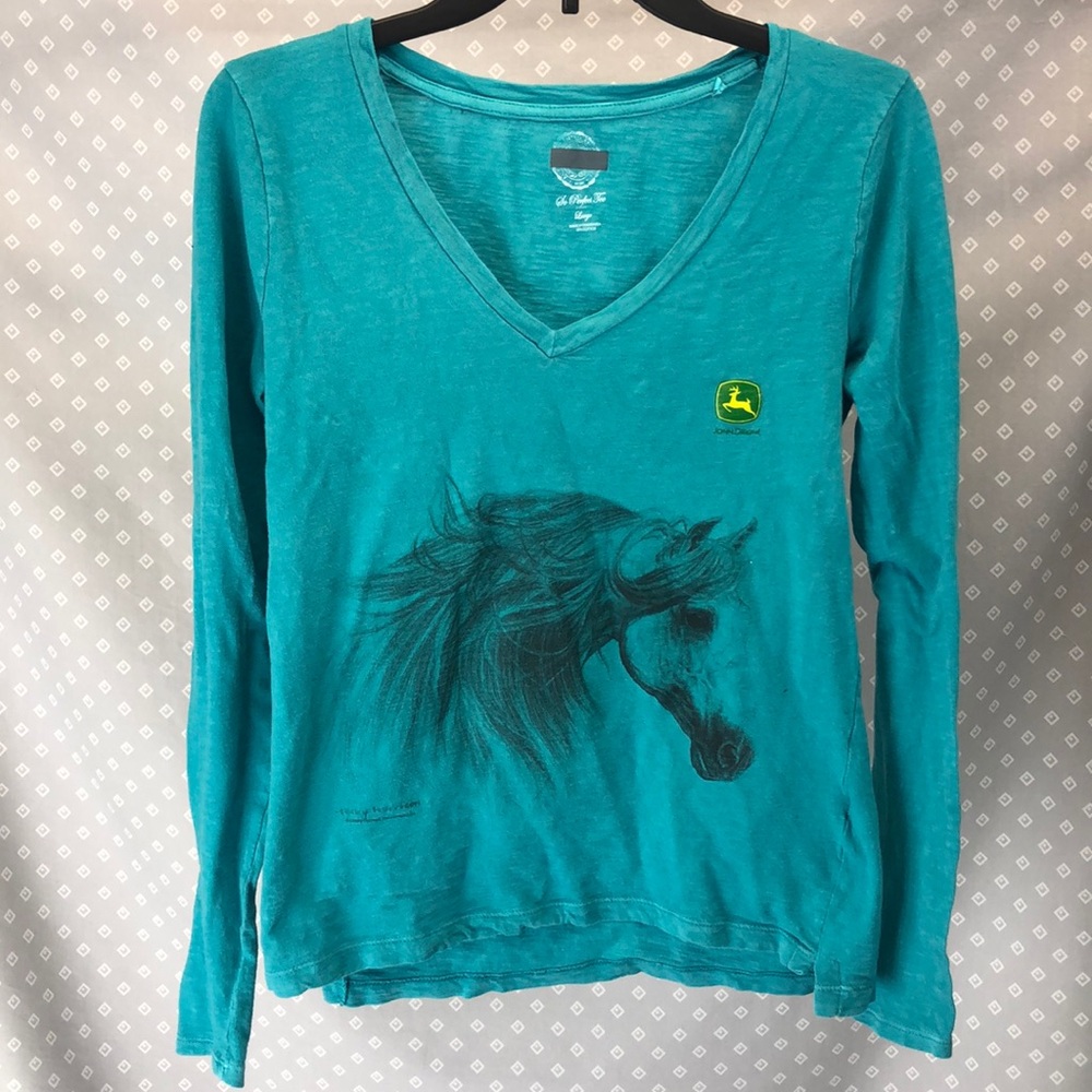 FREE John Deere Teal Horse Tee